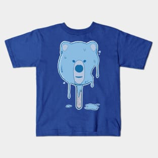 Blue Melting Bear Ice Cream Kids T-Shirt